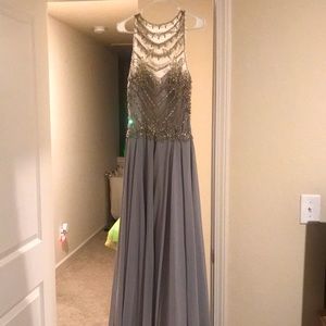 Gray jeweled dress